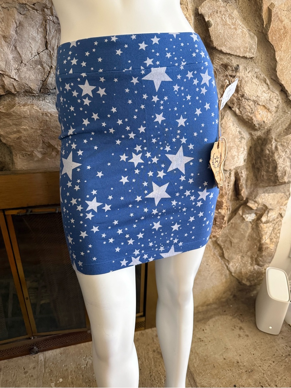 Big Star Blue Starfield Mini Skirt